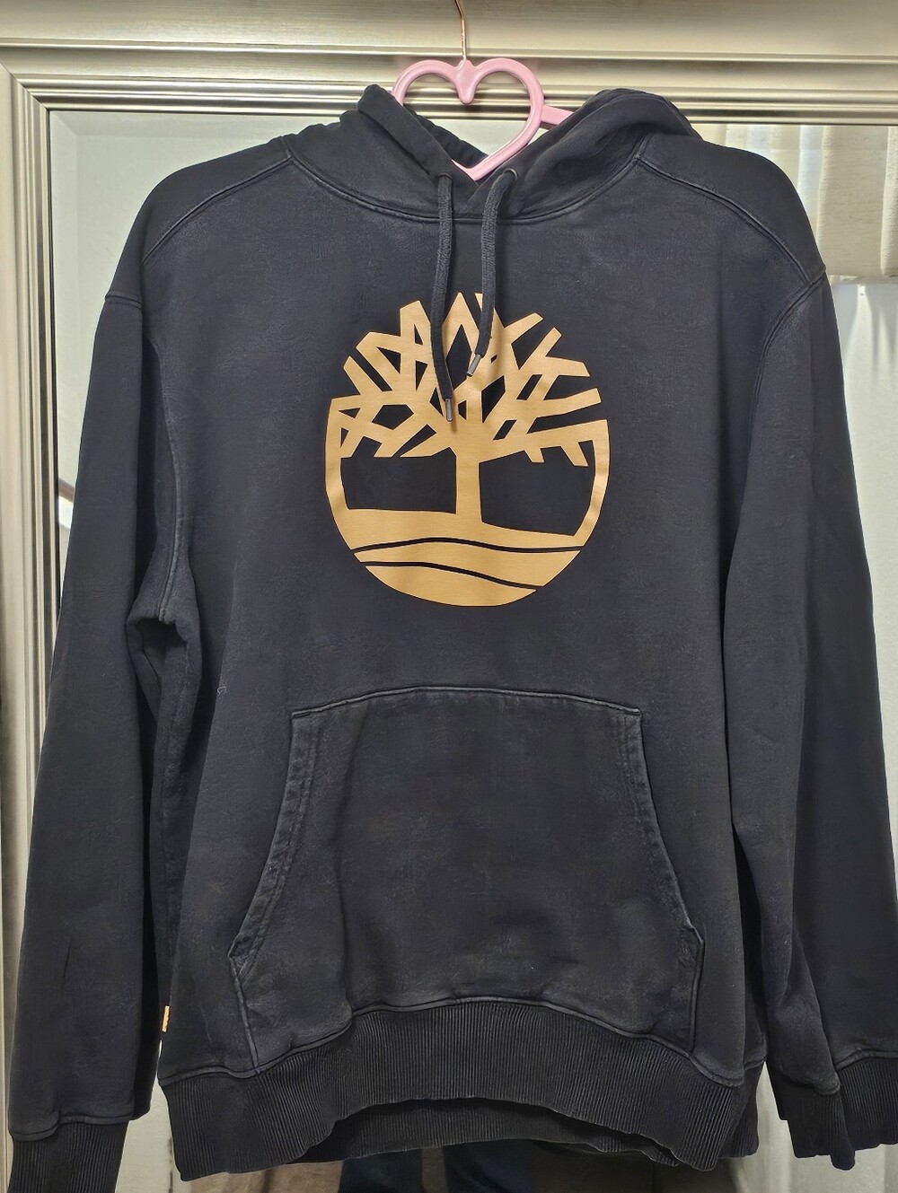 Timberland Navy Pullover Hoodie with Tan Tree Logo